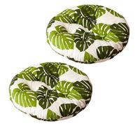 2 Pcs Round Chair Seat Pads 40cm Cotton Floor Pillow Tatami Seating Pillow Thick Padded Cushion Chair Seat Pads for Home Garden Dining Patio Balcony Office Outdoor Meditation (Green, Round)