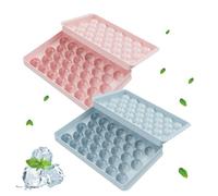 2 PCS Round Ice Cube Moulds With Lid - Ball Mould, Circle Tray, Reusable Easy-Remove Sphere Making Mold for Freezer Water and Other Drinks