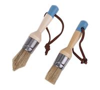 2 Pcs Round & Pointed Chalk Paint Brush Natural Bristle Paint Brushes For Painting Waxing Furniture Home Decor