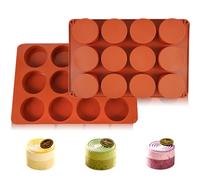 2 PCS Round Silicone Moulds Silicone Cake Mold Chocolate Mold, Mini Cheesecake Molds Round Cylinder for Cake Pops, Candy Jelly, Chocolate Cookie, Bath Bomb Soap