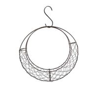 2 Pcs Round Wire Wreath Frame, Moon Shaped Metal Hanging Planter Plant Holder, Flower Basket, Succulent Pot Decor, Wall Plant Stand for Indoor Outdoor Use