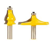 2 Pcs Router Bit, Handrail and Table Edge Router Bit Set with 1/2" Shank, Woodworking Milling Cutter Tools for Professionals & Beginners (Type B)