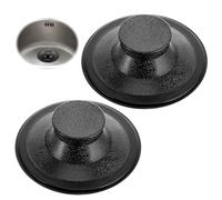 2 PCS Rubber Sink Stopper, 3.3 Inch Plastic Garbage Disposal Stopper Standard Drain Stoppers Kitchen Sink Plug Replacement Kitchen Sinks Drain Cover (Black)