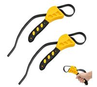 2 Pcs Rubber Strap Wrench for Plumbing - Heavy Duty Pipe Tool for Jar Opener, Pipes, Shower Head, Water Filter, Oil Filter