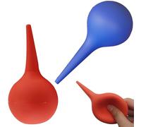 2 PCS Rubber Suction Ear Syringe Bulb - Safe and Gentle Ear Cleaner, Versatile Bulb Syringe for Ear Washing, Nasal Mucus Removal, and General Cleaning(Blue+Red)