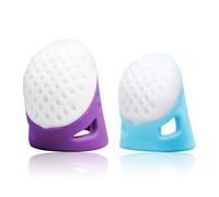 2 Pcs Rubber Thimbles,Finger Thimble Sewing Protector Silicone Felting Guard Needle Thumb Protectors Crochet Embroidery Tape Paper Cute,for Thumbs Heavy Stitching Cutting Guitar Hand Prym Protection