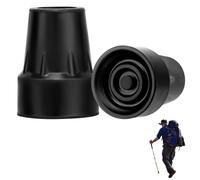 2 Pcs Rubber Walking Stick Ferrules 19mm Cane Tips Non-Slip Rubber Replacement Cane Tip for Canes Crutches Hiking Sticks, Black