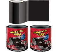 2 pcs Rubberised Waterproof Repair Tape, Self Amalgamating Rubber Tape, Black Silicone Bonding Repair Tape, Electrical Tape, Waterproof Seal for Leaking Pipes, Broken Seals, Electrical Cords-T