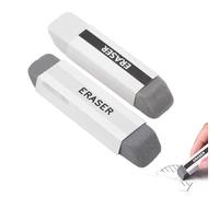 2 Pcs Rubbers Erasers, Natural Rubber Eraser for Ink and Pencil, School Office Correction Supplies, Double Head Remover for Ball-Point Pen, Classic Latex Free Plastic Rubber Soft 2B Eraser