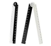 2 Pcs Ruler 30cm Folding, Reusable Folding Ruler for School Student, Clear Precise Scale Foldable Ruler for School, Office, Drawing and Crafts (Black and White)