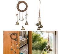 2 PCS Rustic Witch Bells - Witches Bells for Protection, Witchcraft Supplies for Spiritual Protection, Wind Chimes for Porch Garden Window Decoration for Attracts Positive and Drive Out Negative