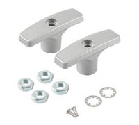 2 Pcs RV Sewer Valve Handle Replacement, Aluminum Waste Drain Valve Extension Kit with Hardware for Camper Trailer Plumbing Repair