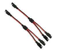 2 Pcs SAE Y Splitter - 1 to 2 SAE Connectors - Automotive Extension Cable for Solar Panel Charging (300mm)