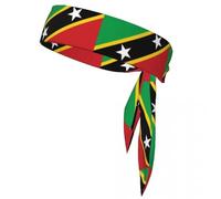 2 Pcs Saint Kitts And Nevis Flag Sweatband Bandanas Hairband Head Tie Sports Headband Hair Accessories One Size