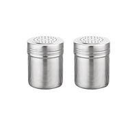2 Pcs Salt Pepper Shaker Salt Pot Stainless Steel Spice Jar Seasoning Shaker for Lid Kitchen Gadget