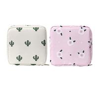 2 Pcs Sanitary Napkin Storage Bags Large Capacity Menstrual Cup Pouches Portable First Period Bags for Women Girls Ladies and Students
