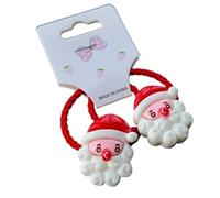 2 PCS Santa Claus Elastic Hair Bands for Girls Cute Children Ties Baby Headwear Accessories(B)