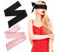 2 Pcs Satin Eye Mask, Soft Blindfold for Women Men Adults Couples Satin Sleep Eyes Cover for Travel Nap Adjustable Sleeping Eye Mask ravel Blind Folds for Adult Play Women Men Meditation
