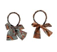 2 Pcs Satin Fabric Hair Bands Retro Satins Cross Knotted Headband Add Exquisite And Elegant Temperament Non Slip Hair Bands Blue Orange