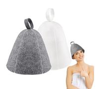 2 Pcs Sauna Hat, Sauna Hat for Men, Room Accessories Felt Heat Dry Headrest, Protect Your Head and Hair from The Heat Discomfort, Simple Natural Stylish Appearance (White, Grey)