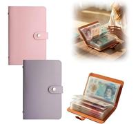 2 Pcs Savings Challenge Book (50 Pages), 2026 New 100 Envelopes Money Saving Challenge, Stylish Money Saving Wallet, Cash Budget Money Saving Book for Couples, Offices and Home