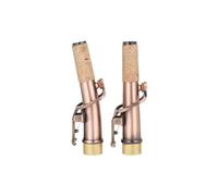 2 Pcs Saxophone Neck Soprano Sax Straight Curved Neck Imitation Red Copper Quality Brass Instrument Parts Accessories (Color : Red)