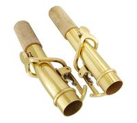 2 Pcs Saxophone Neck Soprano Sax Straight Curved Neck Quality Gold Lacquer Brass 16.7 MM Woodwind Instrument Parts Accessories