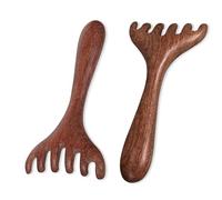 2 Pcs Scalp Gua Sha Combs, Loc Comb for Retwist, Scalp Massage Comb, Wooden Massage Head Comb, Wide Tooth Sandalwood Hair Comb, Wooden Scalp Massager Comb for Women, Men