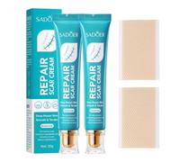 2 PCS Scar Removal Cream,Repair Scar Stretch Mark Cream with Silicone Patch for Surgical Both New and Old Scars,Improve The Appearance of Scars for All Skin Types