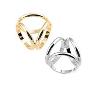 2 Pcs Scarf Buckle Women Three Rings Scarf Ring Elegant Silk Scarf Clasp Clips Large Clothing Wrap Holder Triple Sliding Neckerchief Clamps Decorate Accessory for Ladies Girls, Silver and Golden