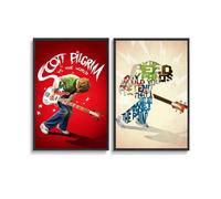 2 PCS Scott Pilgrim Vs The World Movie Poster Wall Art Canvas Posters 12x18inch(30x45cm) Style-12