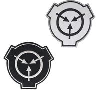 2 Pcs SCP Foundation Special Containment Procedures Foundation Logo Military Hook Loop Tactics Morale Embroidered Patch Tactical Bag Accessories (Black & White)