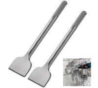 2 Pcs SDS Max Tile Chisels, Wide Spade Chisels for SDS Max Hammer Drills, 11.02 in x 2.95 in Flat Chisels from 40CR Chrome Steel for Ceramic, Cement, Concrete, Brick Wall, Stone