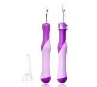 2 Pcs Seam Ripper, Handy Stitch Remover Tool with Cover, Ergonomic Grip Sewing Seam Ripper & Thread Remover for Hand Sewing, Knitting, Cross Stitching, Embroidery and Thread Removal, Purple