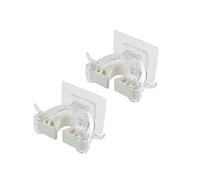 2 Pcs Seamless Mop Hook Utility Refill Broom Mop Hanger Spray Mop Door Organiser Handle Holder Heavy Duty Mop Clip Pan Wall Mop Hooks Mop Storage Rack Cleaner White