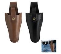 2 PCS Secateurs Holster,Durable Leather Tool Belt Pouch,Garden Tool Belt Pouch,Durable Leather Sheath Pouch Holder for Garden Pruning Pliers Shears Secateurs Scissors Gift (Brown, Black)