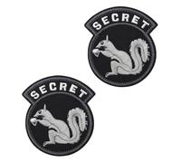2 PCS Secret Squirrel Patches Tactical Embroidered Emblem Hook and Loop Applique Badge Patch for Backpack,Jacket,Coat,Pants,Clothes,Pouch,Vest,Hat,Bag,Uniforms,Armband,Biker
