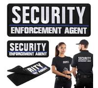 2 Pcs Security Enforcement Agent Embroidered Patches for Vests, Jackets, Uniforms - 10x4 and 5x2