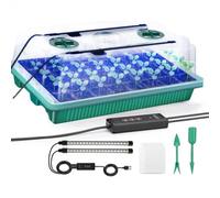 2 Pcs Seed Starter Tray With Grow Light, 36-Cell Seed Germination Kit, With Humidity Dome,and Adjustable Three-Color Lighting
