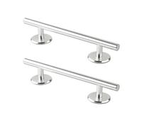 2 Pcs Self Adhesive Door Handles Stick on Handle No Drilling Cabinet Pulls with Double Side Tape Self Stick Drawer Pulls for Kitchen Drawer Cupboard Cabinet Wardrobe (Length:150mm,Round Silver)