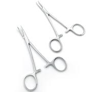 2 Pcs Self-Locking Piercing Pliers, Fishing Piercing Clamp, Stainless Steel Forceps Suitable for Pet Grooming, Ear Hair Removal, DIY Small Area Trimming, Pet Care Tool Set