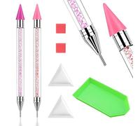 2 PCS Self-Stick Diamond-Painting Pens - No Wax Needed Drill Pens for DIY Diamond Art, Cross Stitch & Nail Art (Pink + Purple)