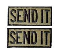 2 PCS Send It Patch Funny Hook and Loop Military Tactical Morale Patches Embroidery Applique Fastener Meme Fabric Badges for Trucker Hats Gym Army Backpack Bag Vest Clothes Emblem