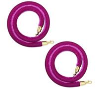 2 Pcs Separation Rope For Crowd Control, 3 4 5 6 7 8 ft Red Carpet Ropes, Flannel Rope For Queue Separation Column With Hook(Color 8,L 250cm)