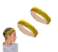 2 Pcs Sequin Headband, 5cm Elastic Sparkly Headband, Non-Slip Bling Sport Head Band (gold)