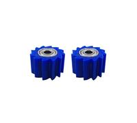 2 Pcs Serrated Motorbike Chain Rollers Tensioner Pulley Wheel Guide Standard Parts Compatible With Dirt Street Bike Motorcycle(10mm Blue)