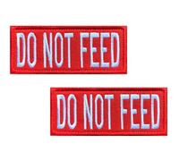 2 PCS Service Dog Do Not Feed Tactical Patch Hook and Loop Applique Badge Embroidered Emblem Patch for Work Dog Guide Dog Working Training Dogs Medium/Large Dogs Harness Vest Clothes