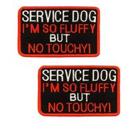 2 PCS Service Dog I'm So Fluffy Patch Embroidered Tactical Applique Hook and Loop Emblem Badge Patch for Working Training Dogs Guide Dog Medium/Large Dogs Harness Vest Clothes