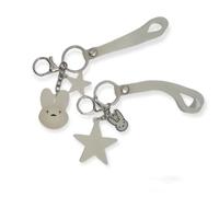 2 pcs set 2D glow in the dark Bad Bunny Pvc Key chain, Anime keychain Accessories for, Party Favour Supplies Birthday Gifts bad bunny lover