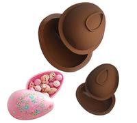 2 Pcs Set - 4 Inch / 6 Inch Easter Egg Moulds Silicone Large 3D Breakable Giant Chocolate Egg Mould for Easter Day Decorations Party Supplies, Candy, Cake, Dessert Baking (6-Inch)